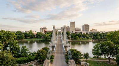 Waco, TX — the historic Brazos River bridge downtown.